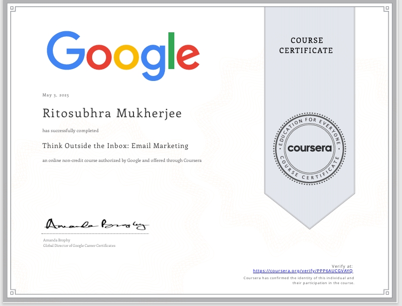 Google Email marketing certificate