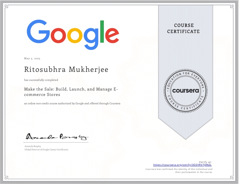 Google sale conversion certificate